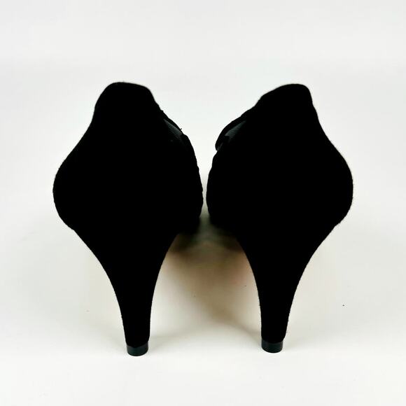 Vintage Paloma Mesh Classic Black High Heel Stylish Party Pumps Size 9.5AA - Picture 6 of 10
